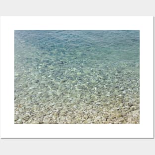 Pebbles shore Croatian beach, nature photography Posters and Art